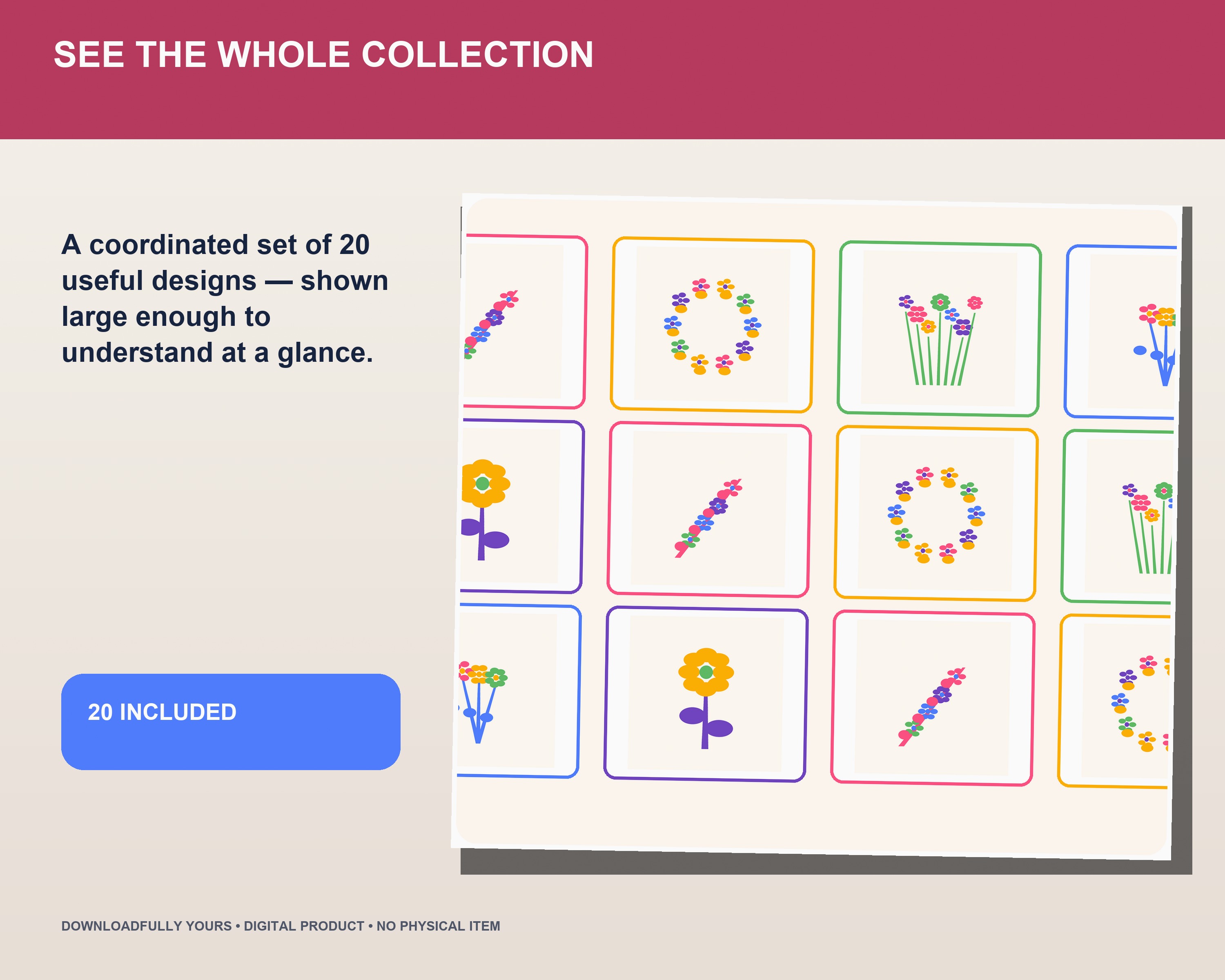 Hand Drawn Wildflower Garden SVG Bundle - premium digital bundle preview 2 of 10