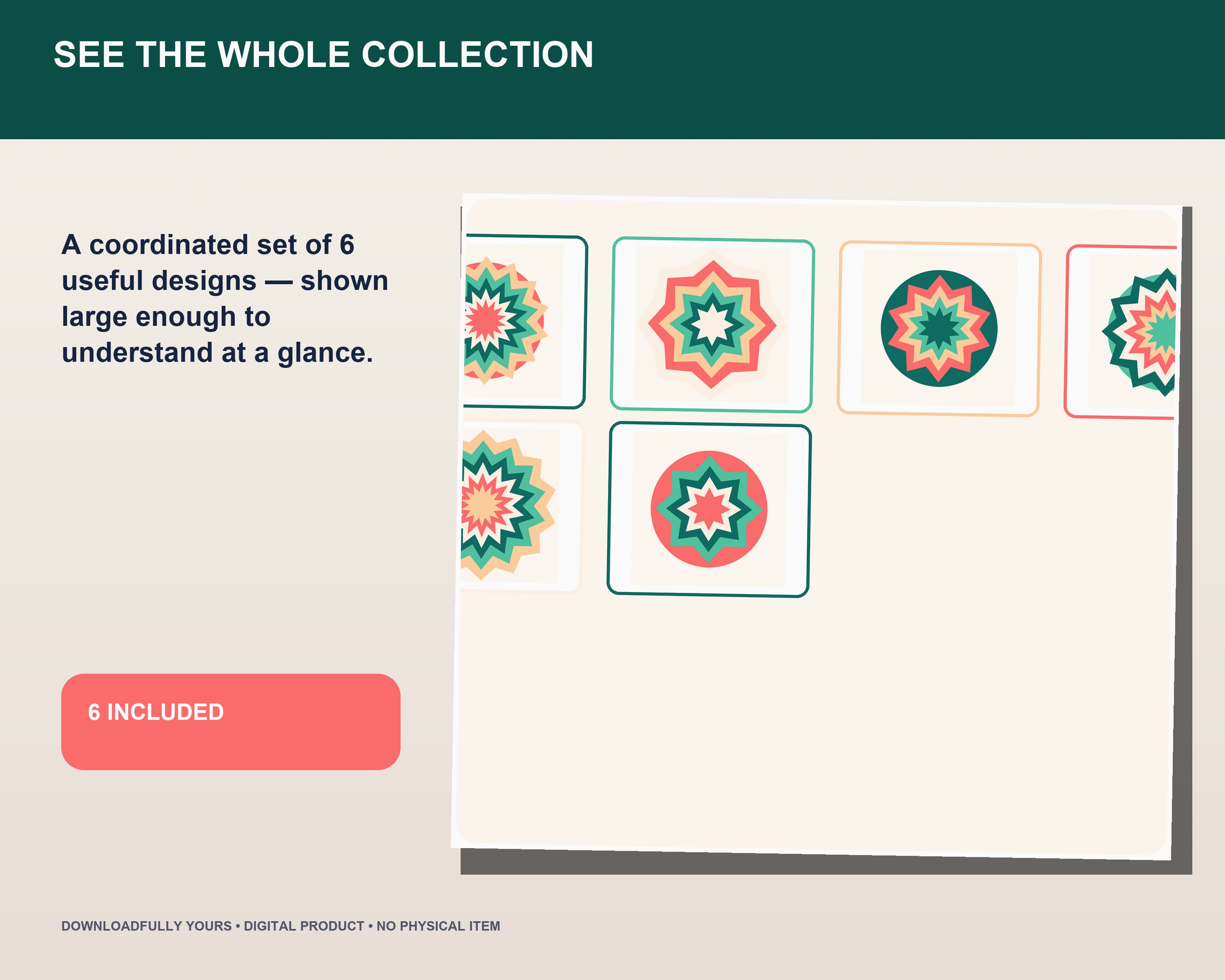 Cottage Bloom Floral Coaster Laser Cut Bundle - premium digital bundle preview 2 of 10