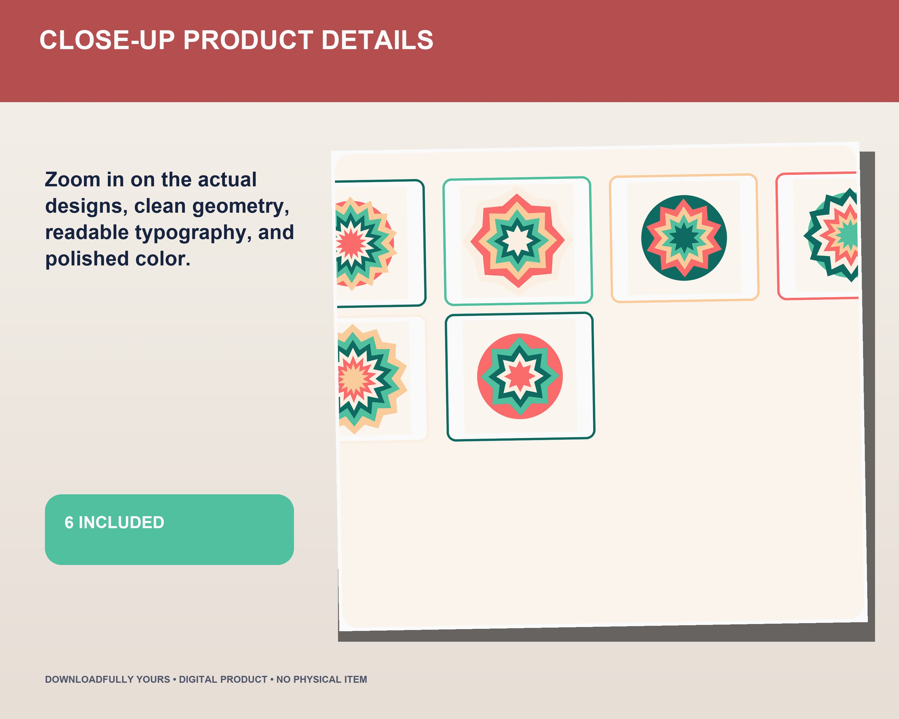 Cottage Bloom Floral Coaster Laser Cut Bundle - premium digital bundle preview 5 of 10