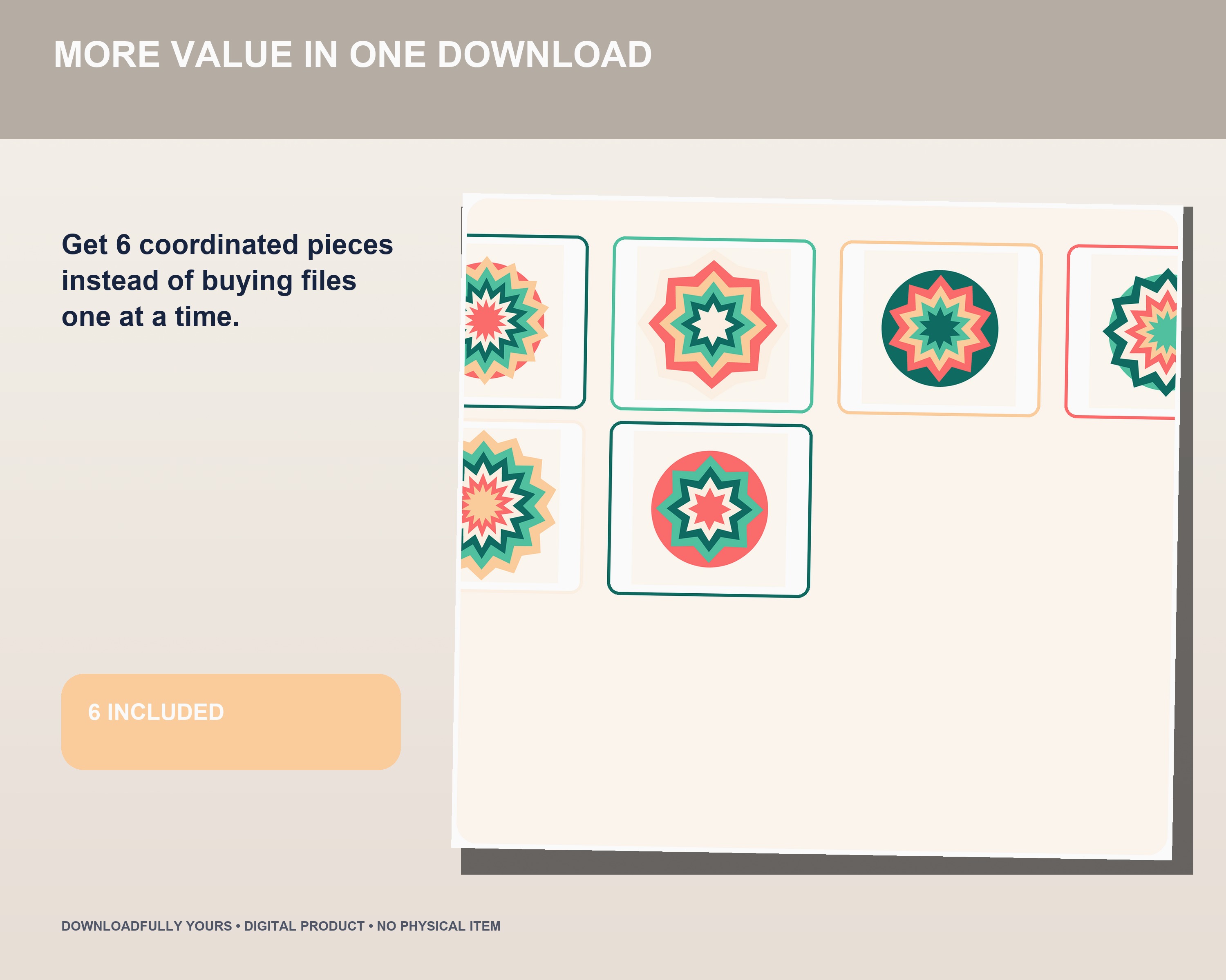 Cottage Bloom Floral Coaster Laser Cut Bundle - premium digital bundle preview 6 of 10