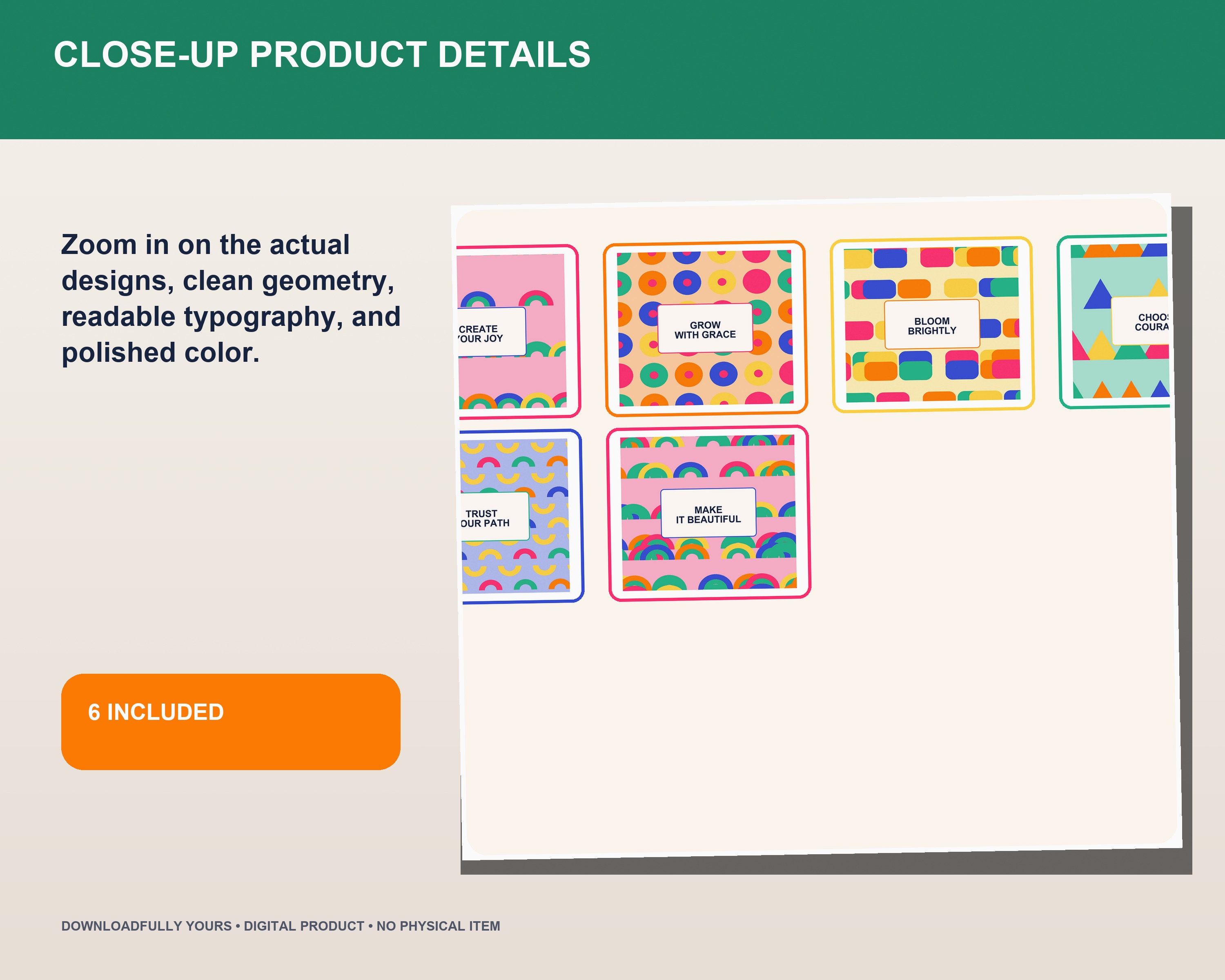 Bold Bloom Floral Affirmation Tumbler Wrap Bundle - premium digital bundle preview 5 of 10