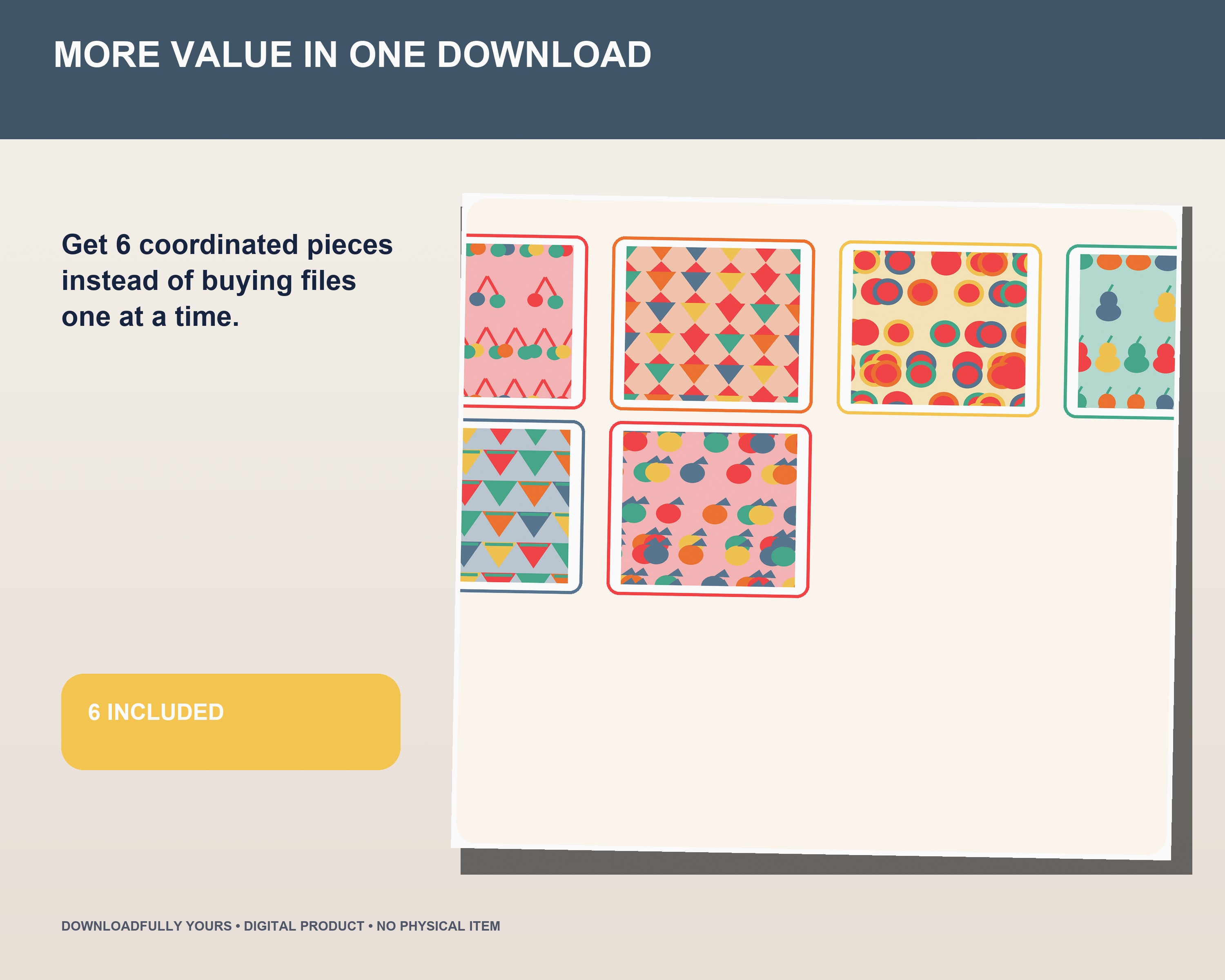 Juicy 70s Retro Fruit Mug and Tumbler Sublimation Bundle - premium digital bundle preview 6 of 10