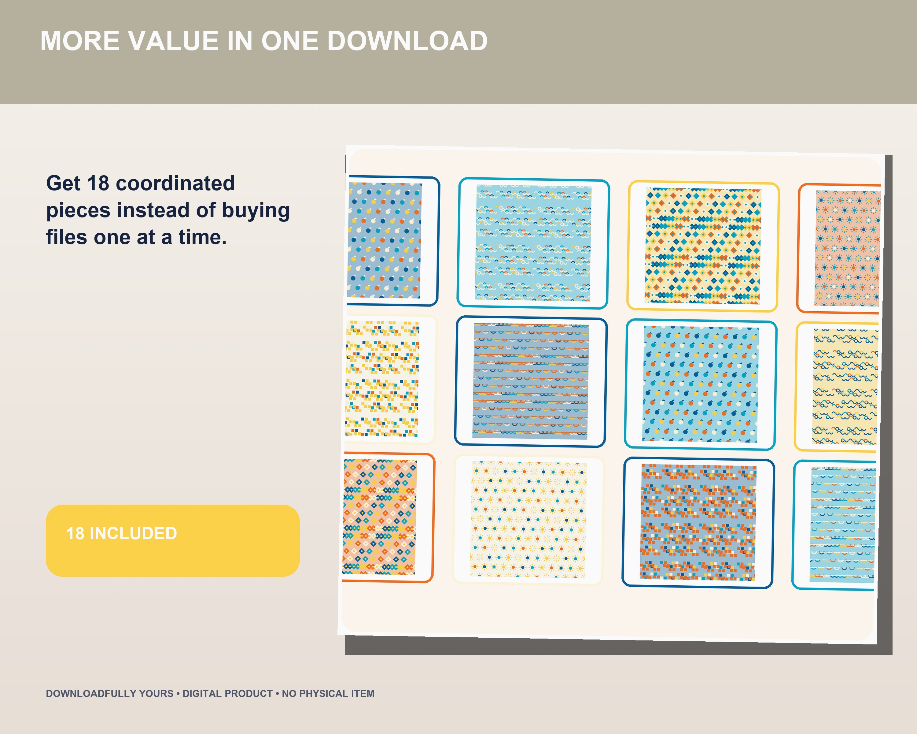 Amalfi Lemon Mediterranean Digital Scrapbook Paper - premium digital bundle preview 6 of 10