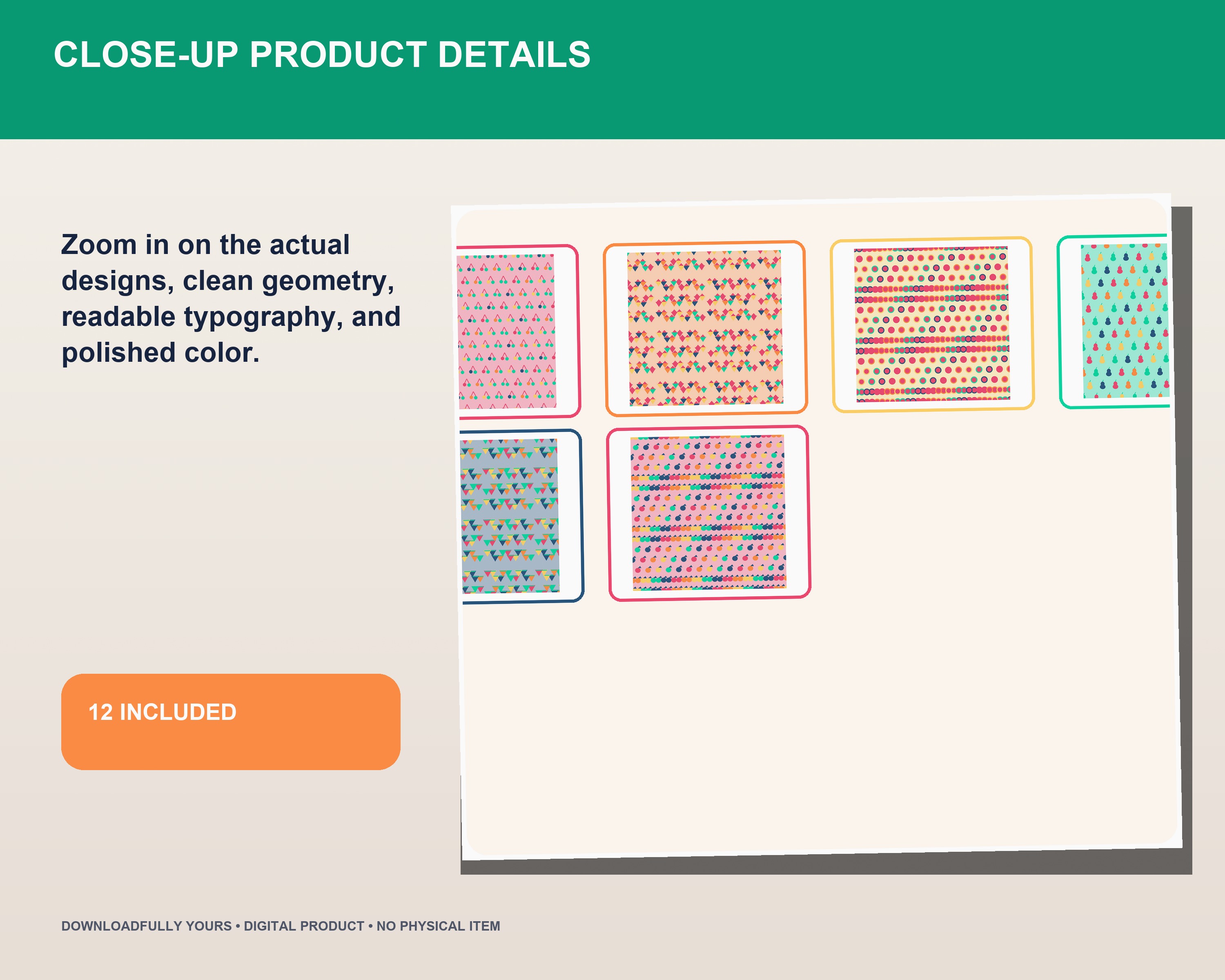 Groovy Market Retro Fruit Seamless Pattern Pack - premium digital bundle preview 5 of 10