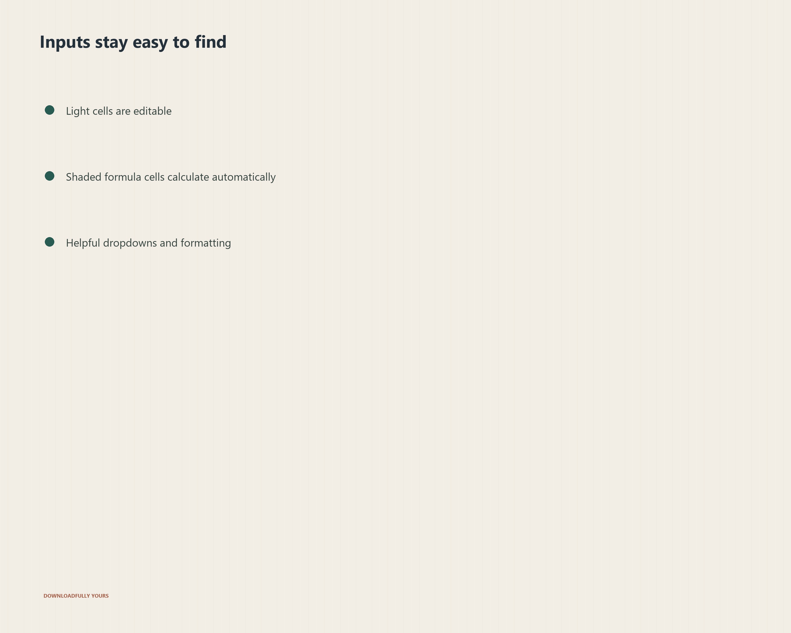 Editable inputs and protected automatic formulas