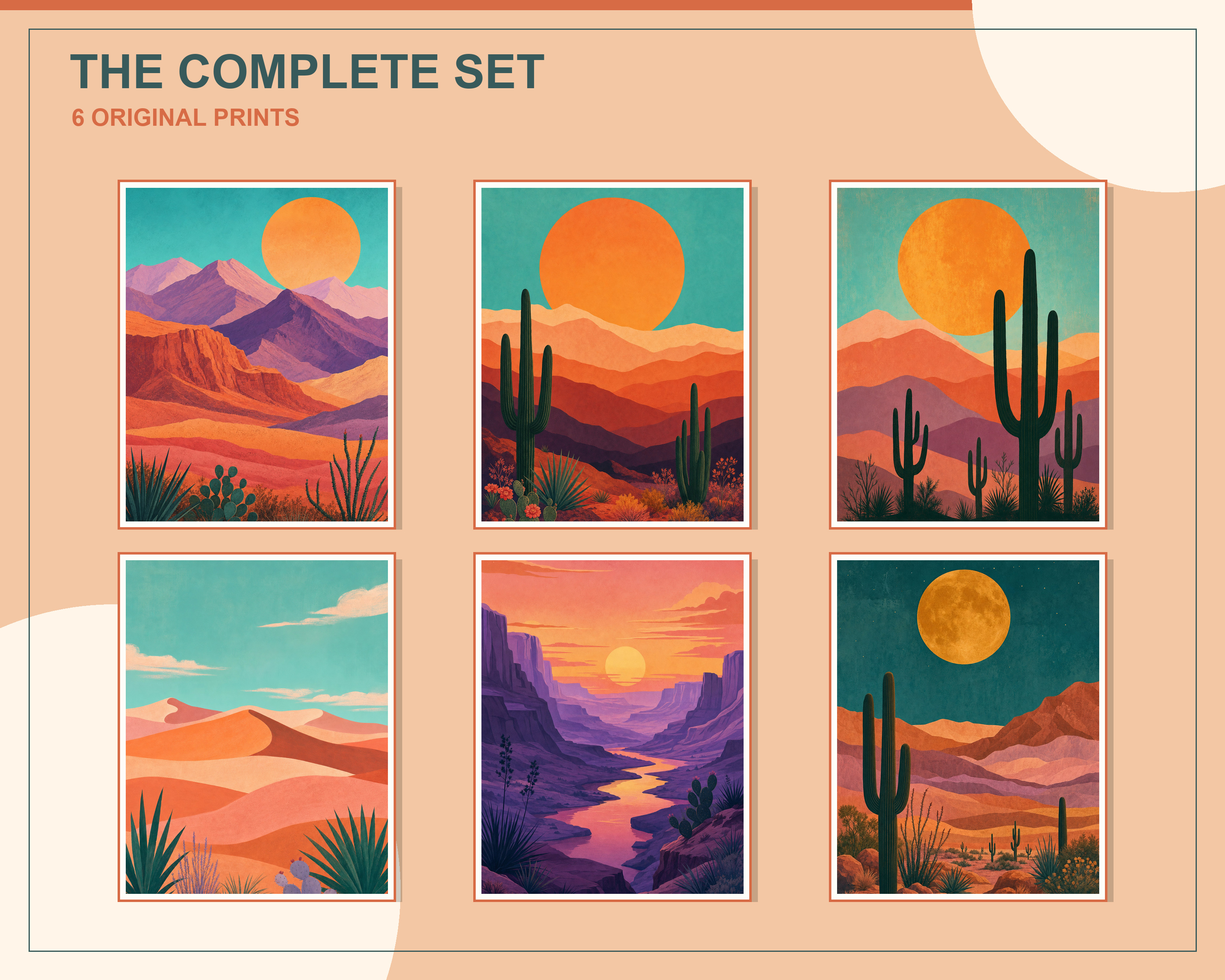 Full preview of all 6 printable artworks