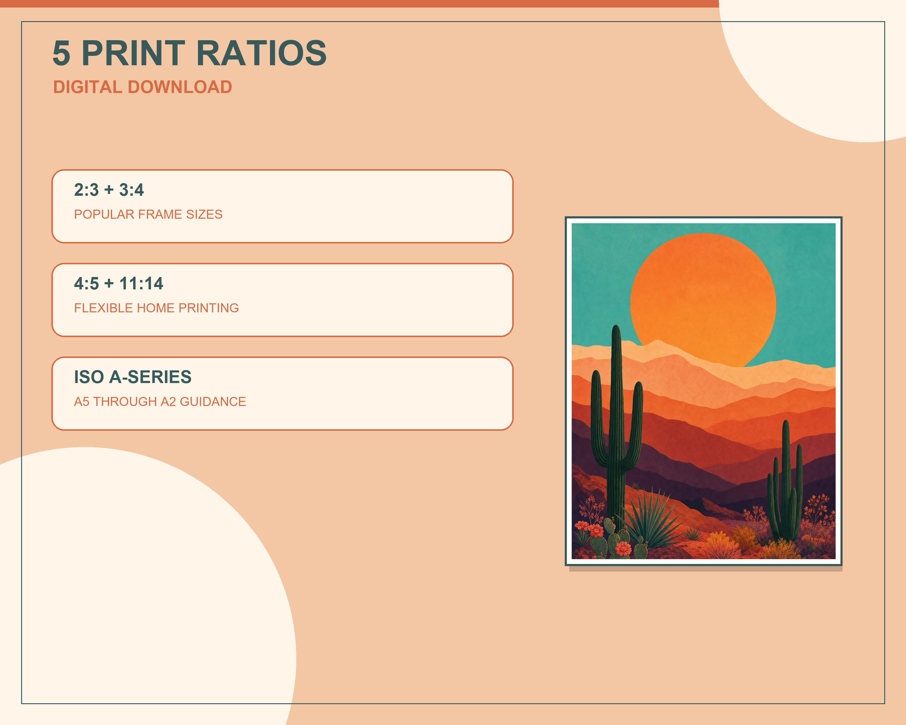 Printable wall art size ratio guide