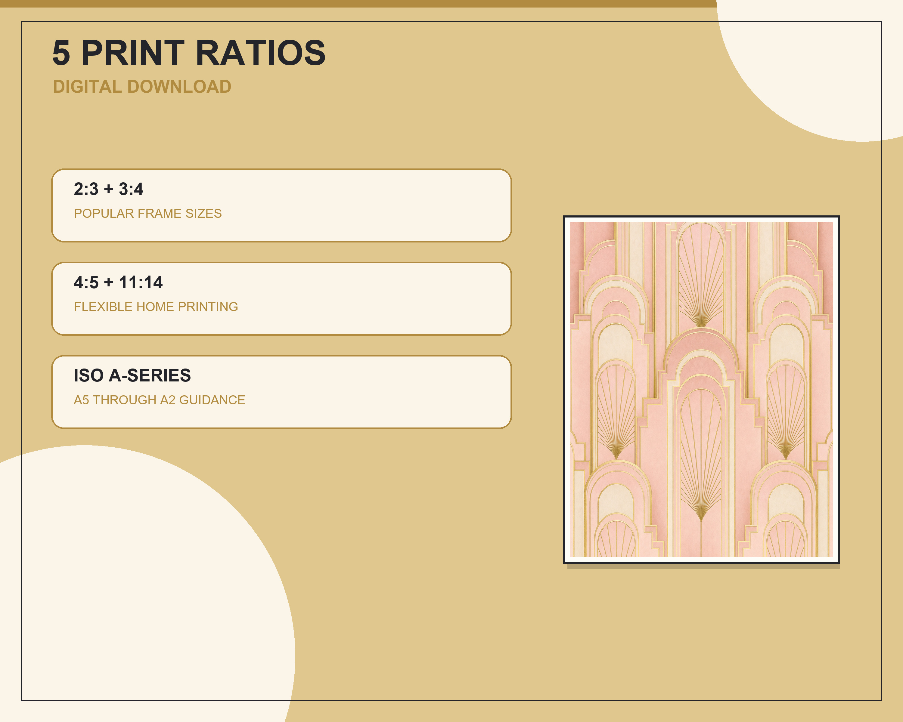 Printable wall art size ratio guide