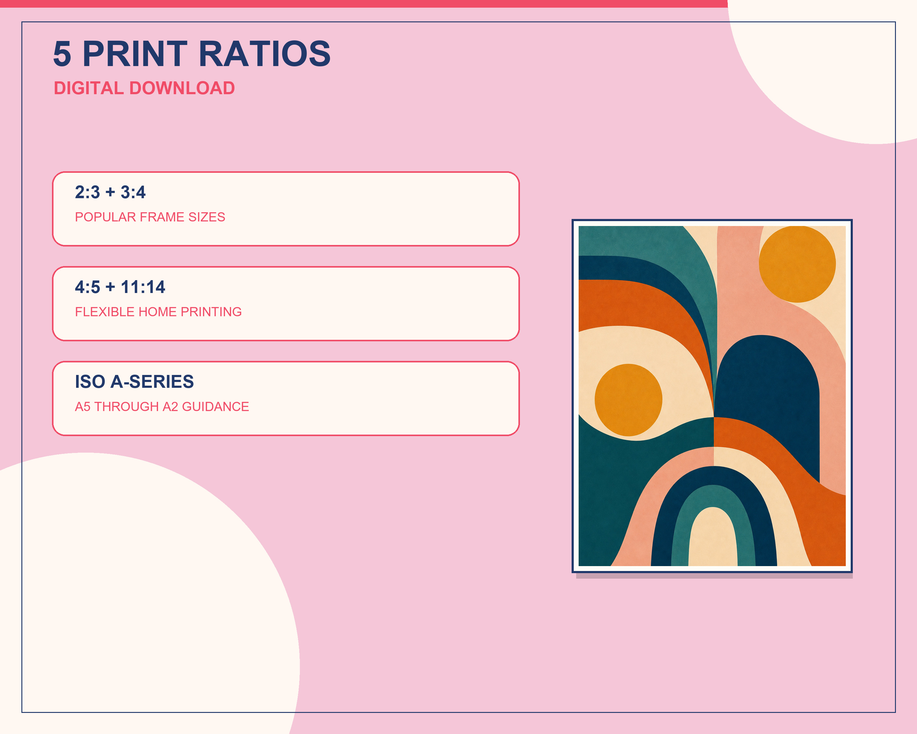 Printable wall art size ratio guide