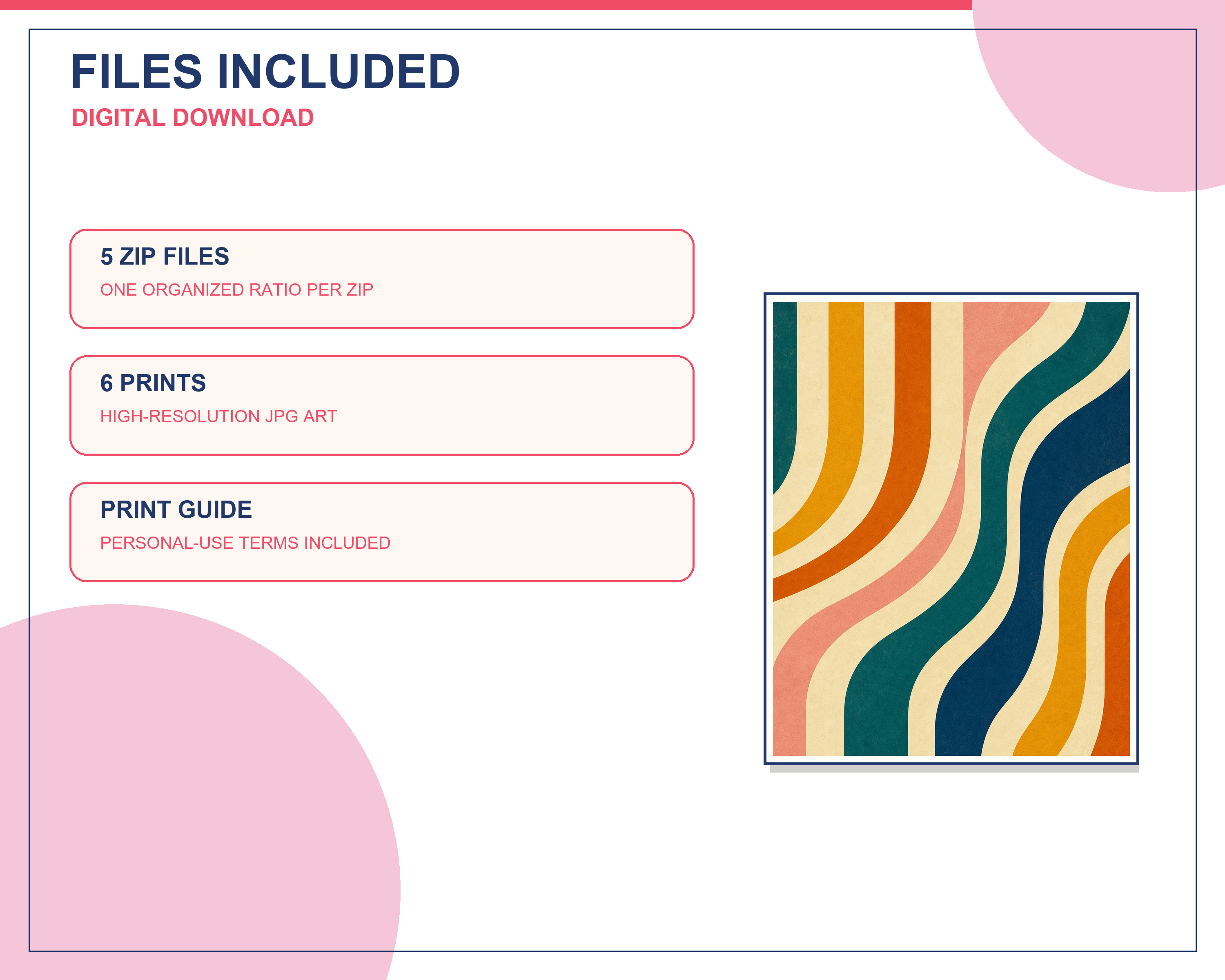 Three steps for downloading and printing the artwork