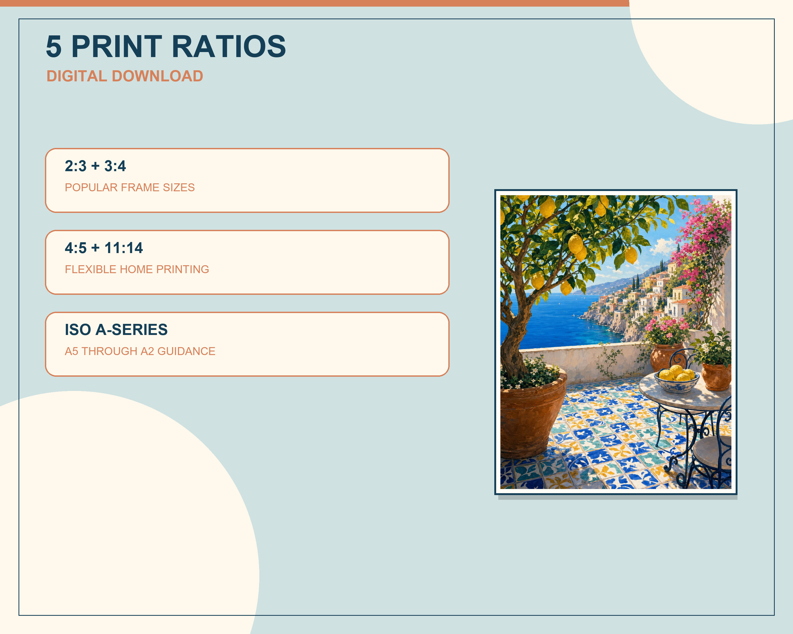 Printable wall art size ratio guide