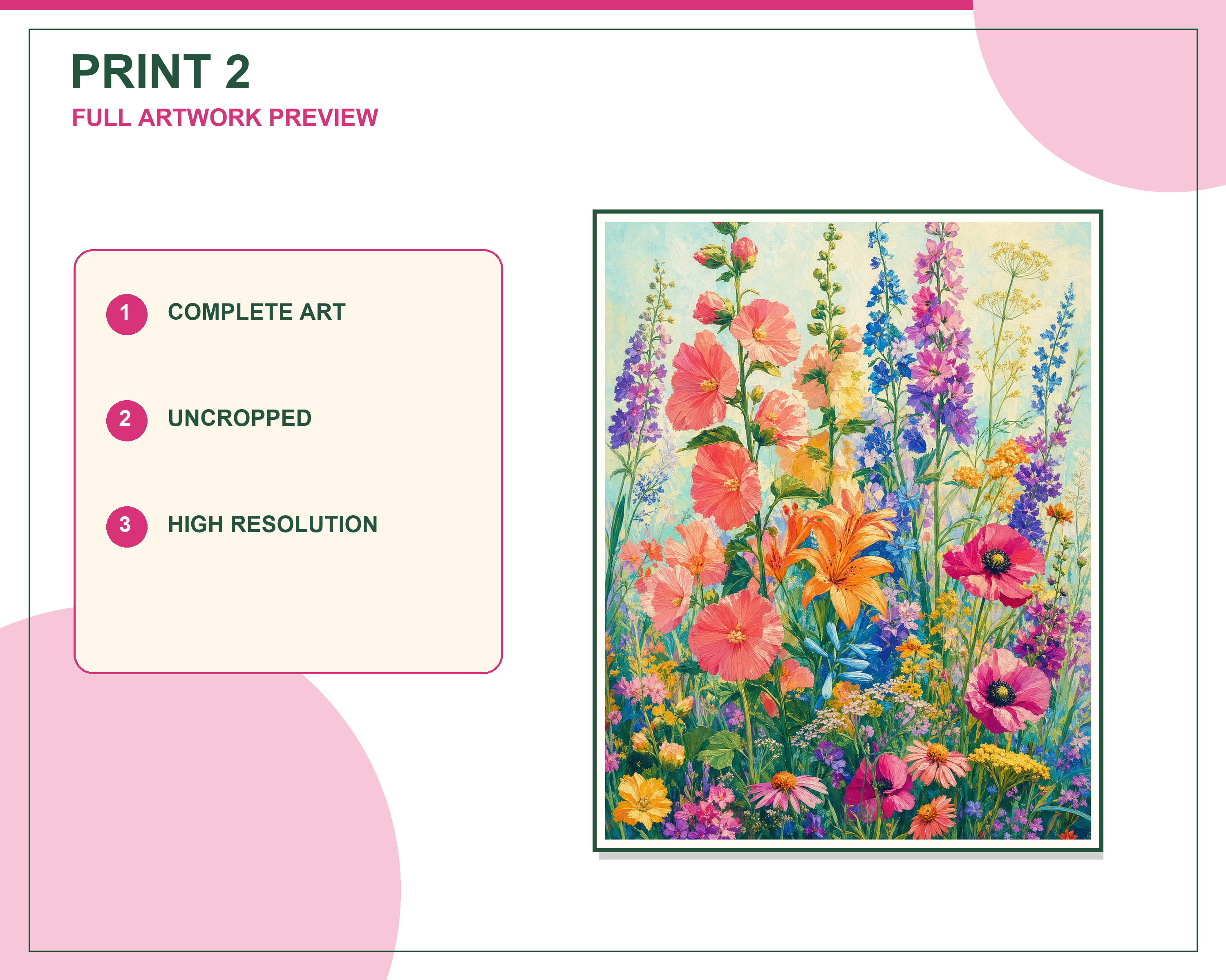 Close-up showing artwork color and printable detail
