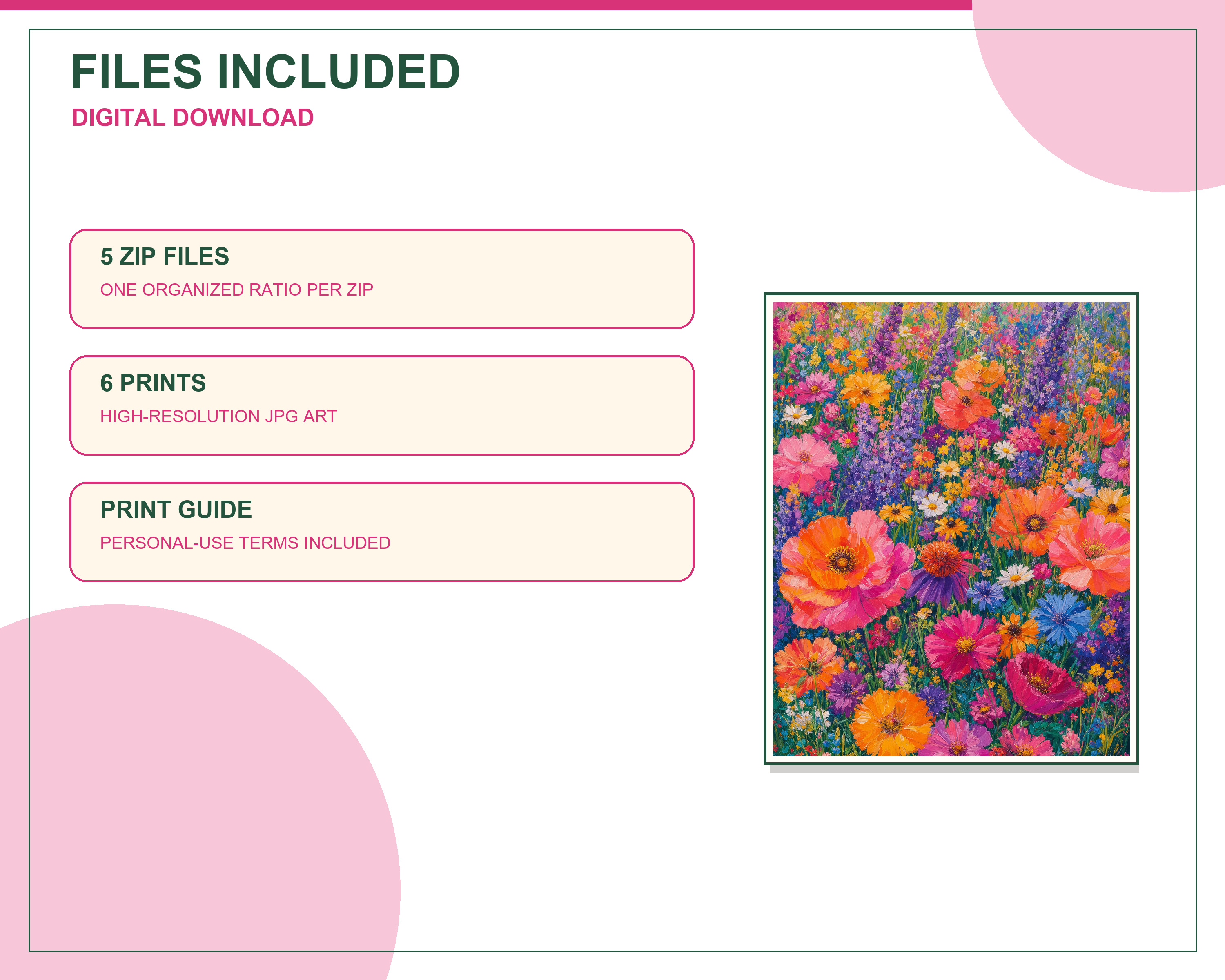 Three steps for downloading and printing the artwork