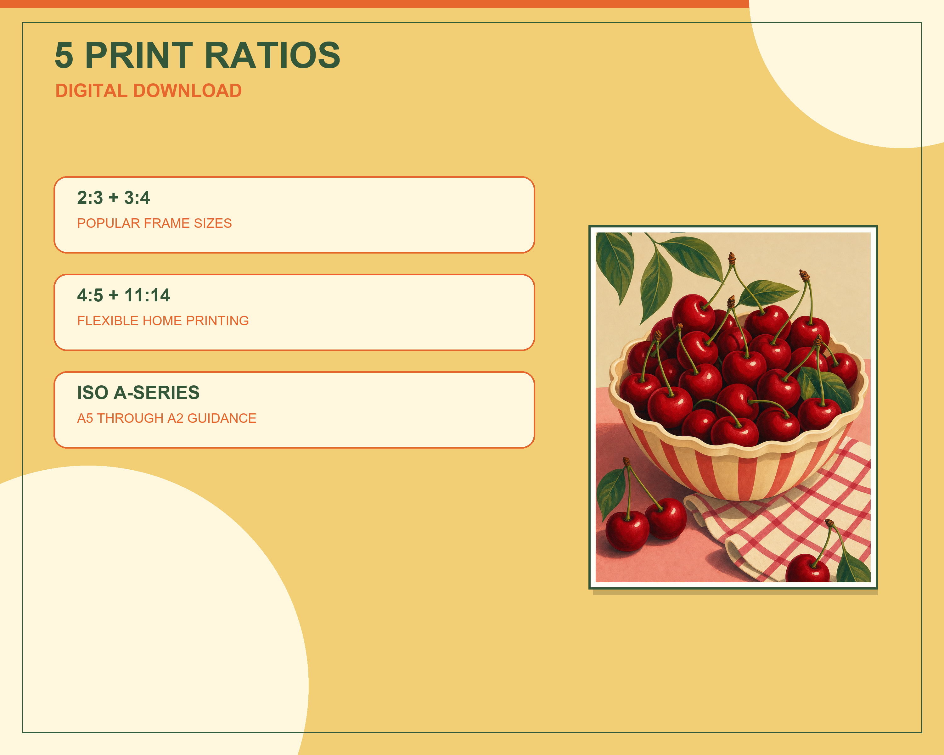 Printable wall art size ratio guide