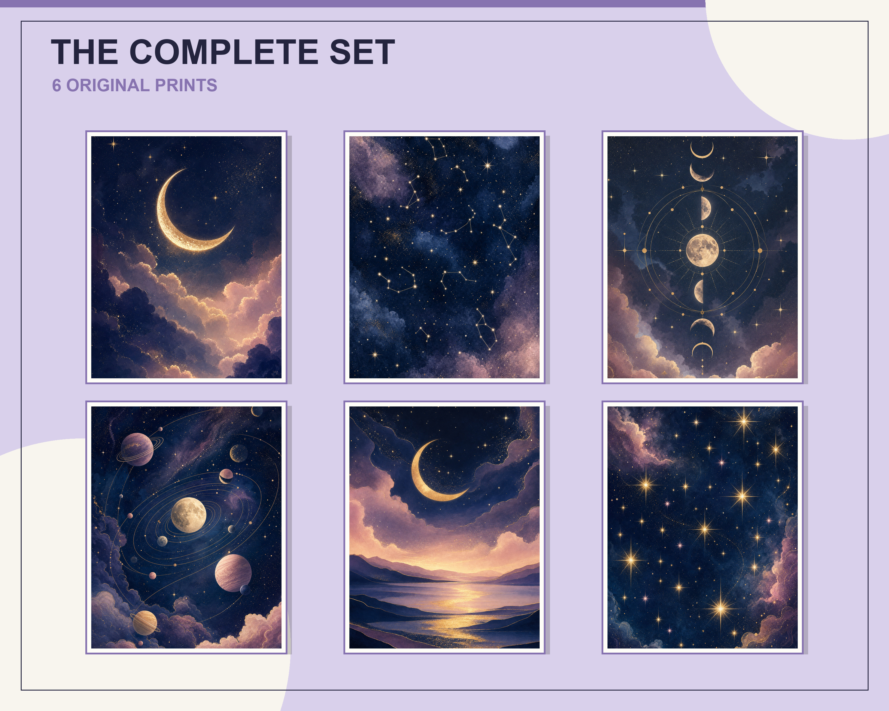 Full preview of all 6 printable artworks