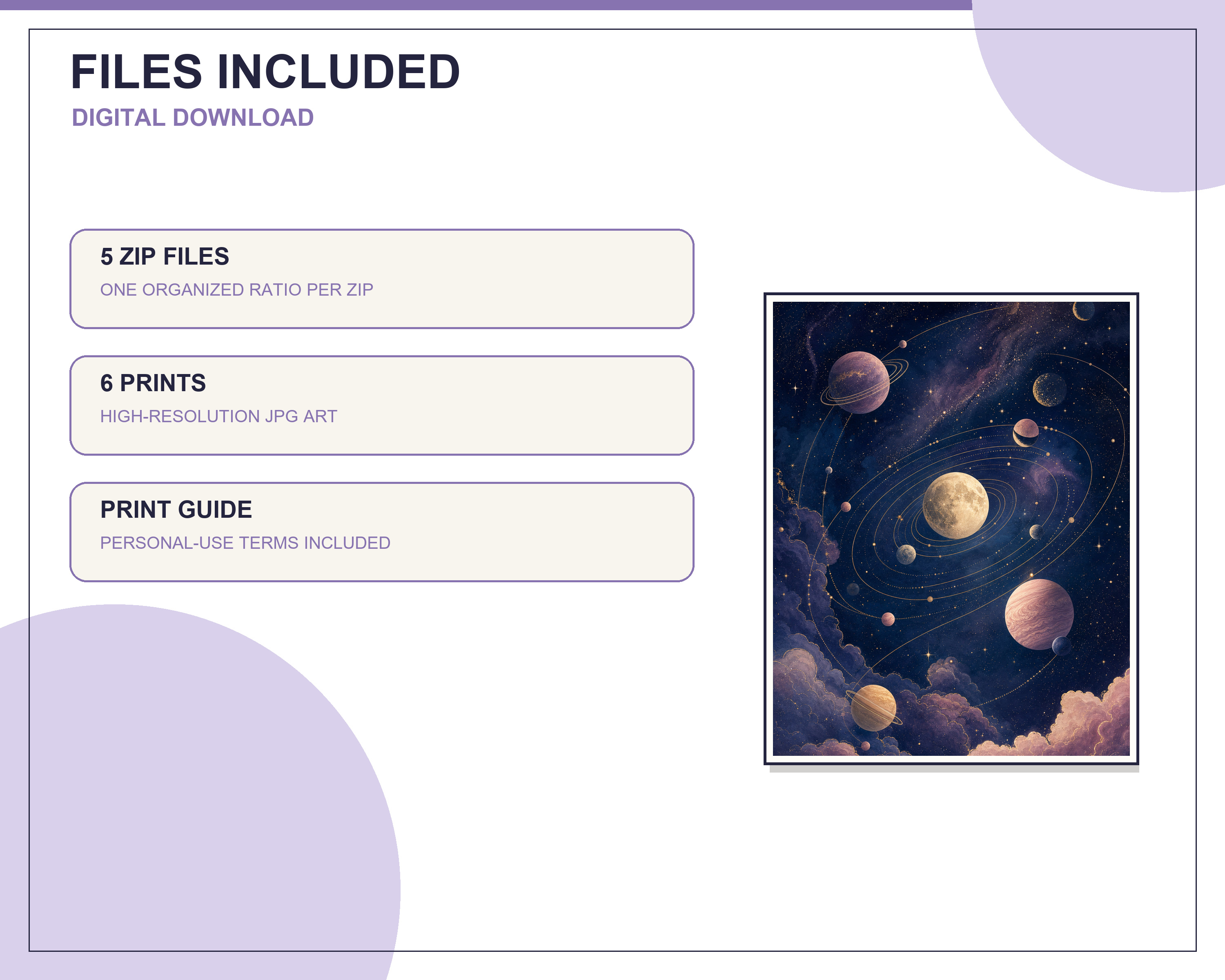 Three steps for downloading and printing the artwork
