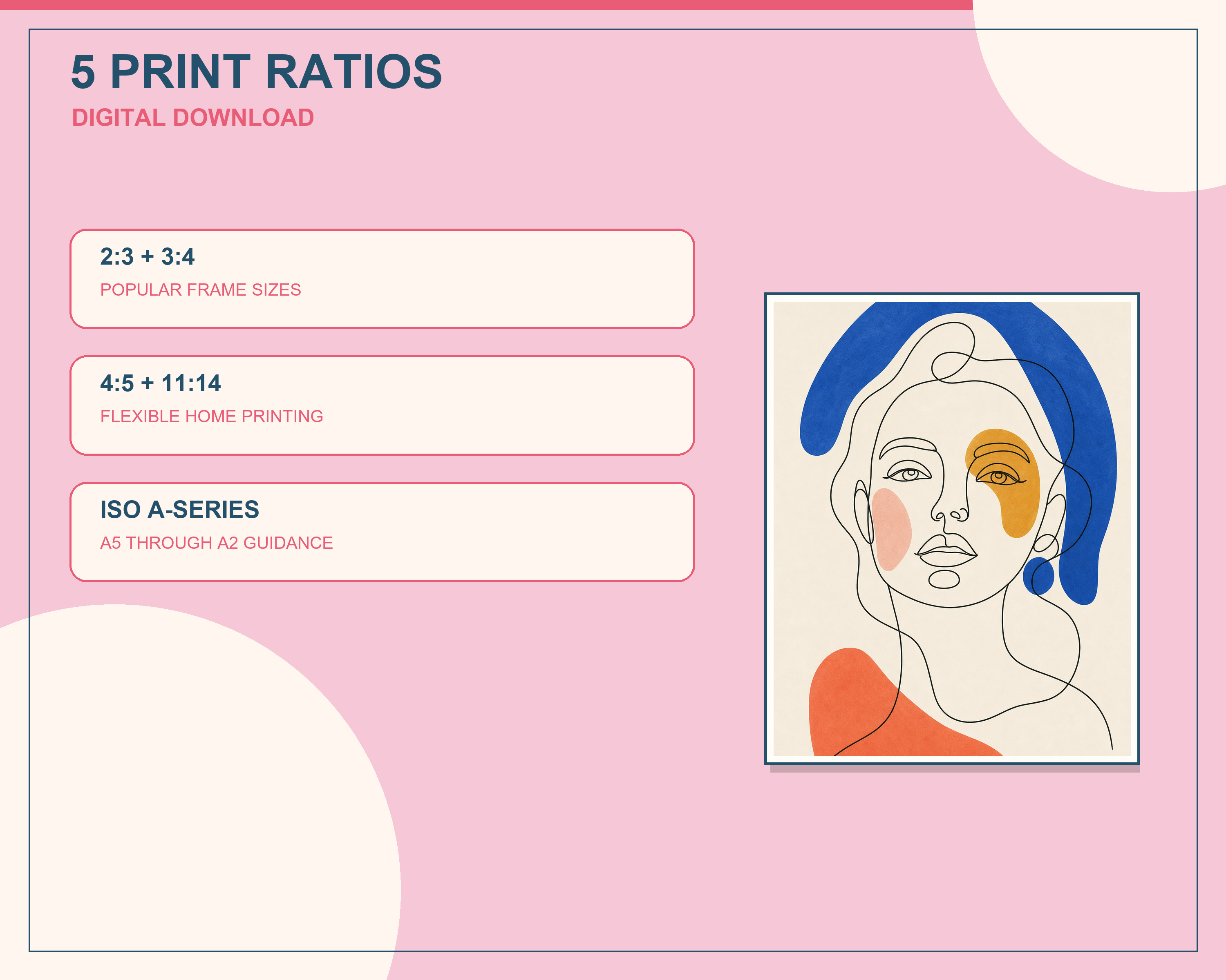Printable wall art size ratio guide