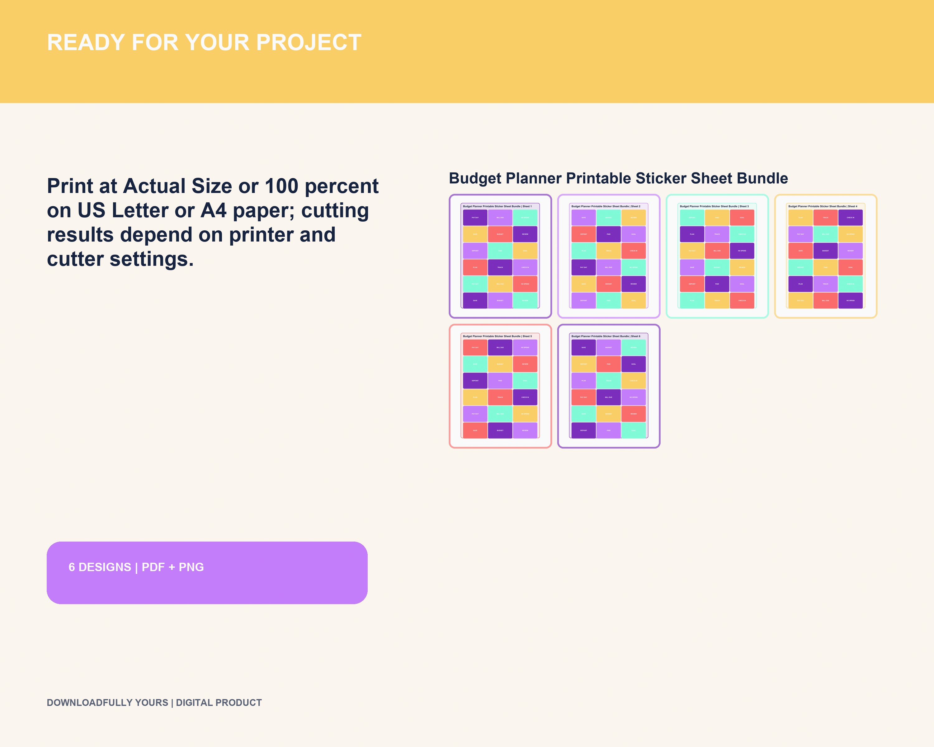 Budget Planner Printable Sticker Sheet Bundle - premium digital bundle preview 5 of 10