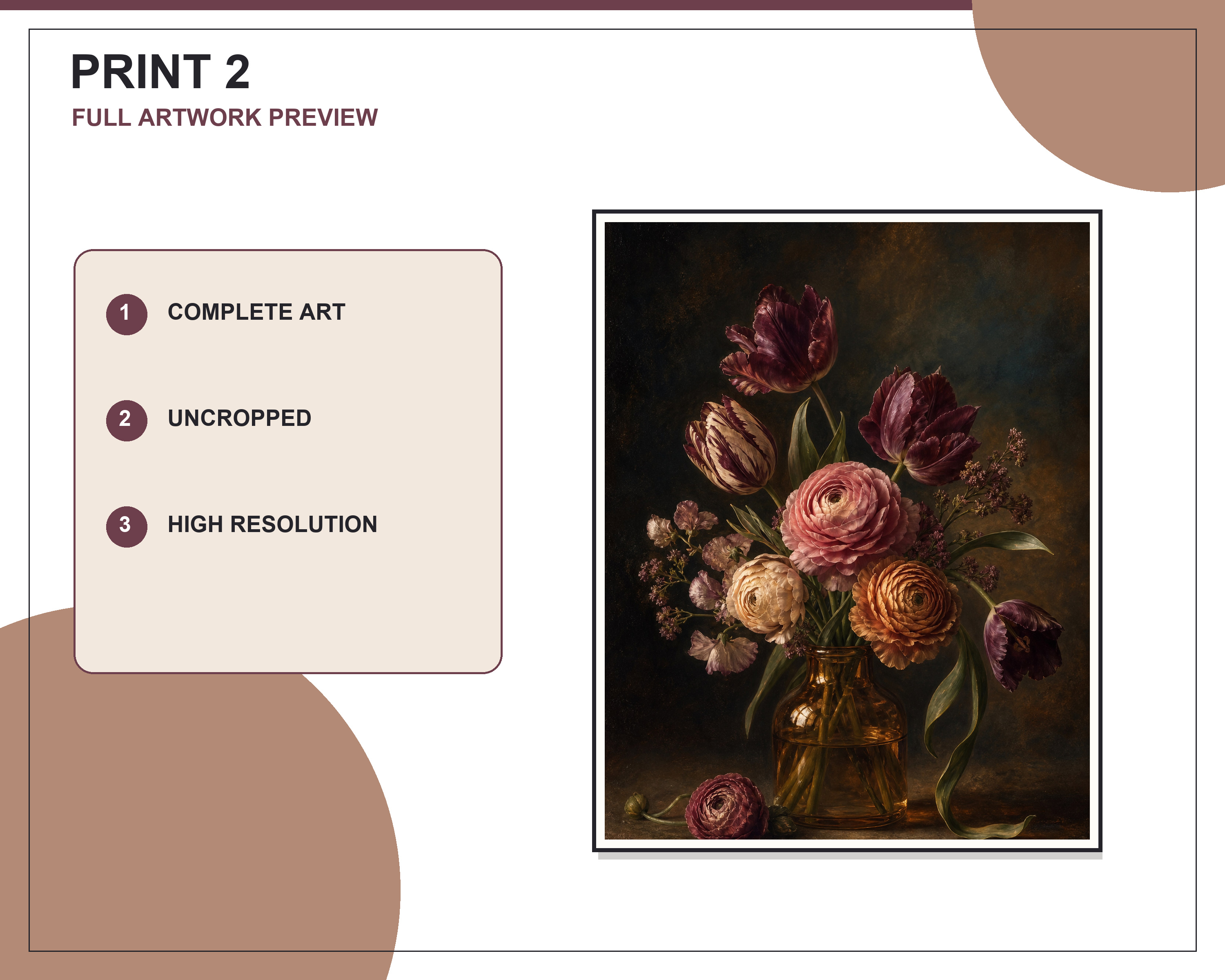 Three printable artworks displayed in a bright neutral living room