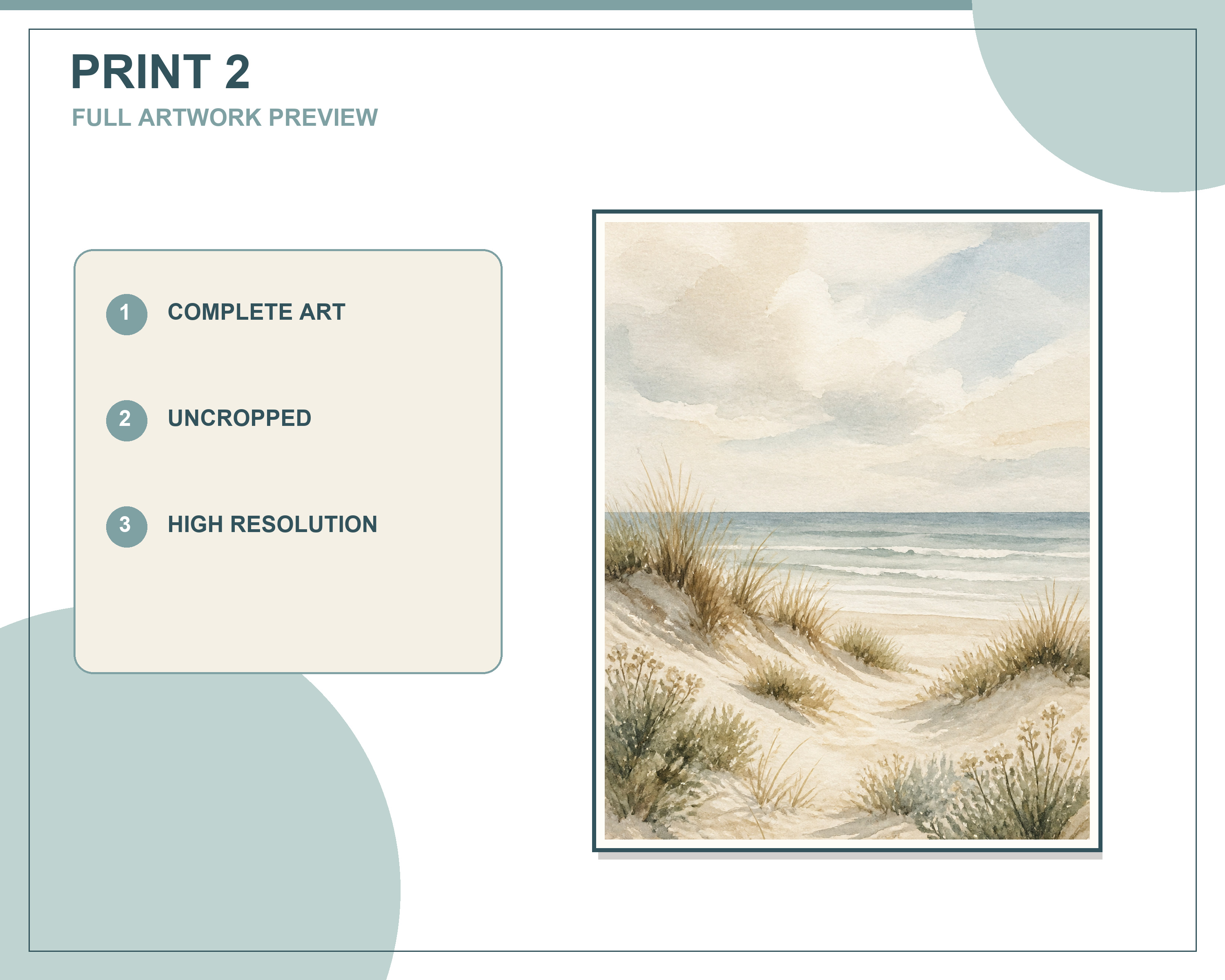 Three printable artworks displayed in a bright neutral living room