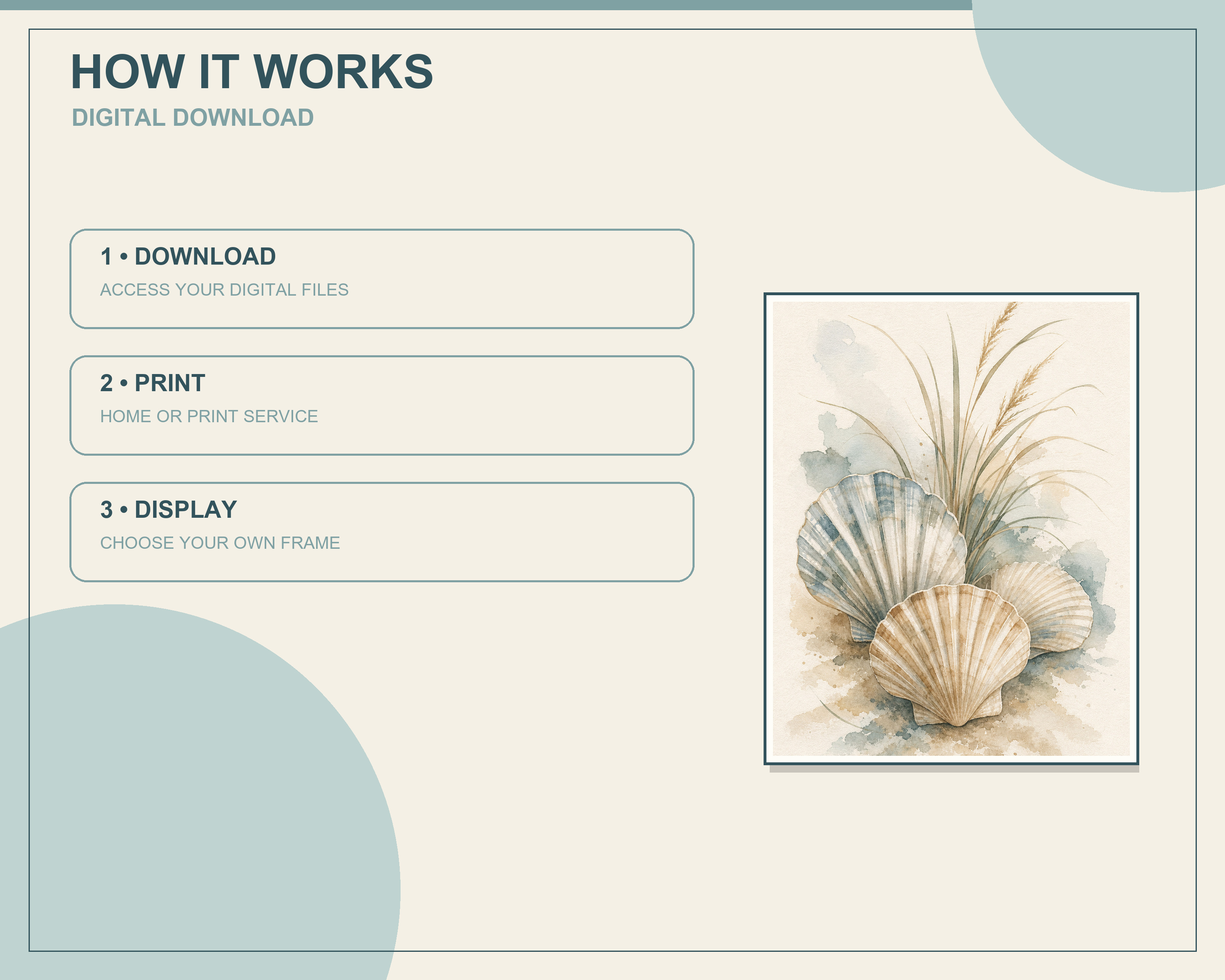 Three steps for downloading and printing the artwork