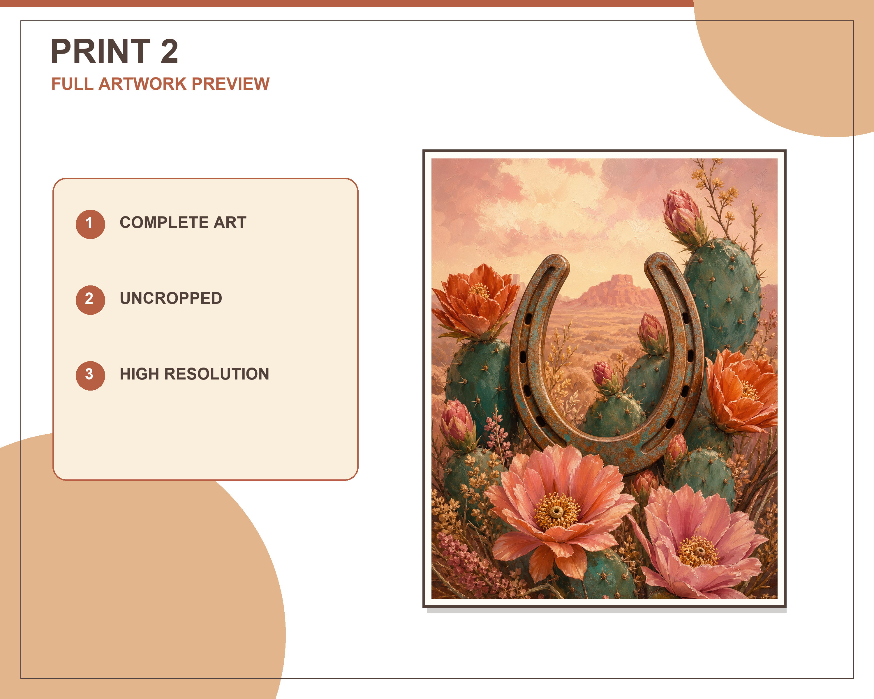 Three printable artworks displayed in a bright neutral living room
