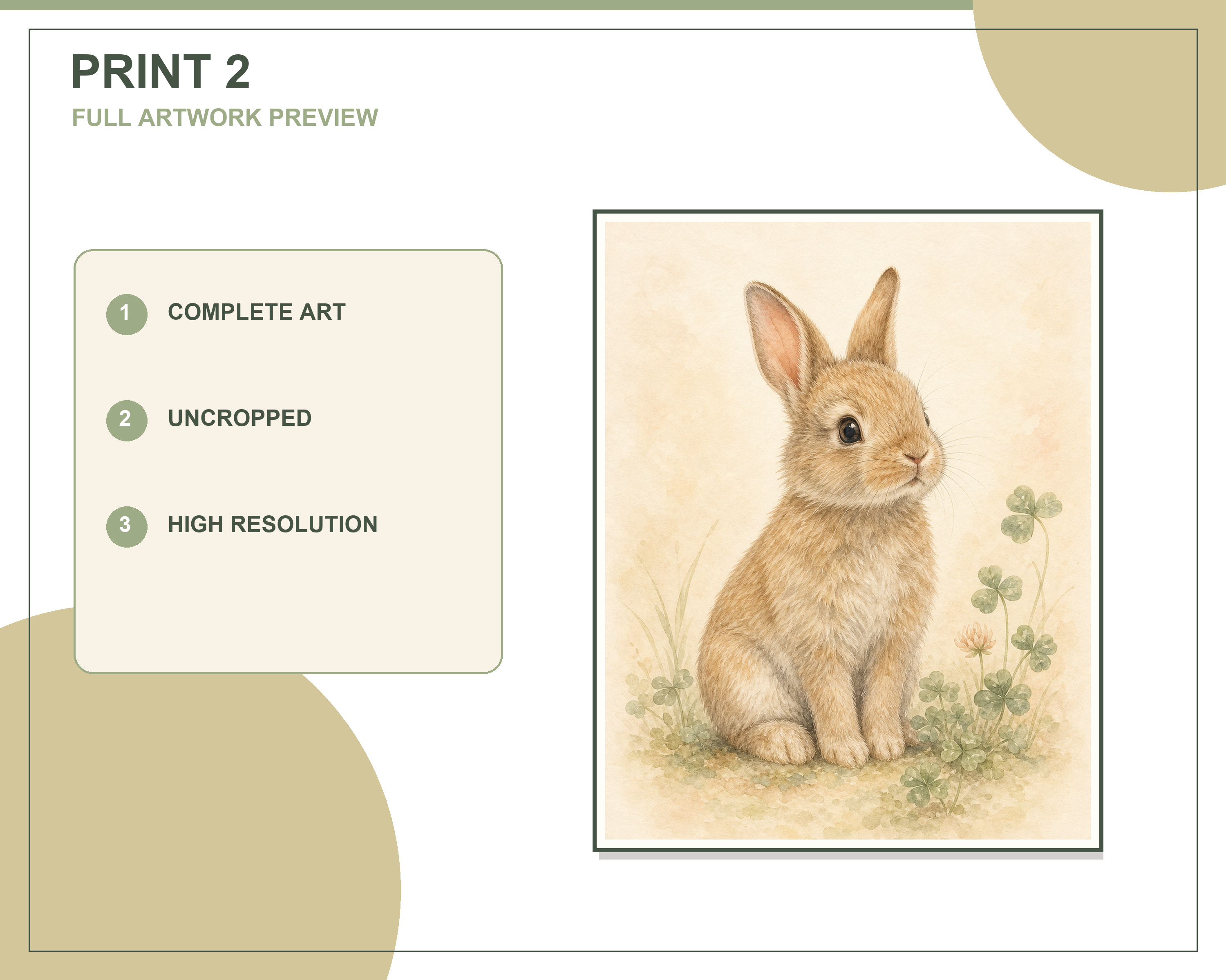 Three printable artworks displayed in a bright neutral living room