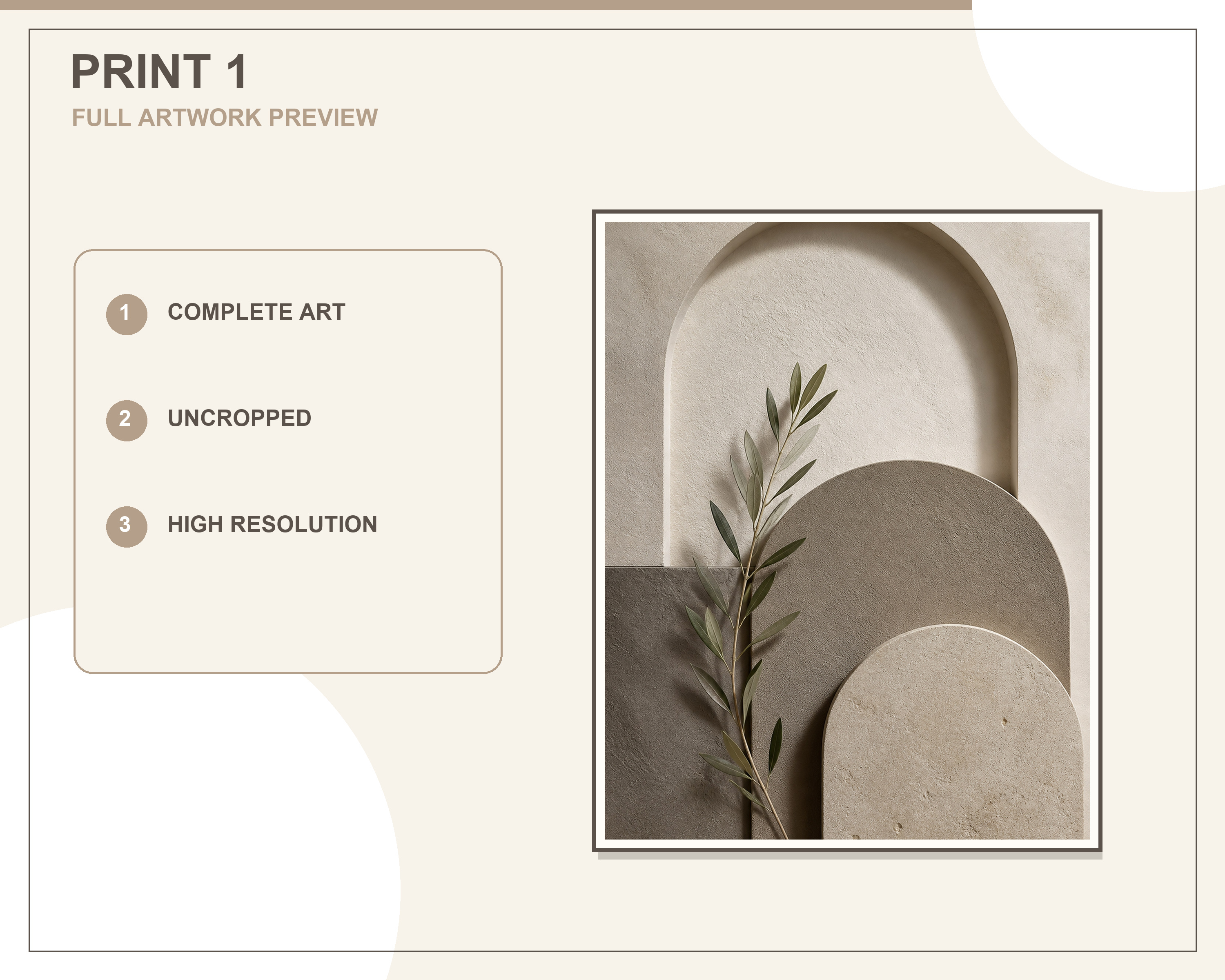 Full coordinated preview of the three quiet luxury neutral abstract wall-art prints