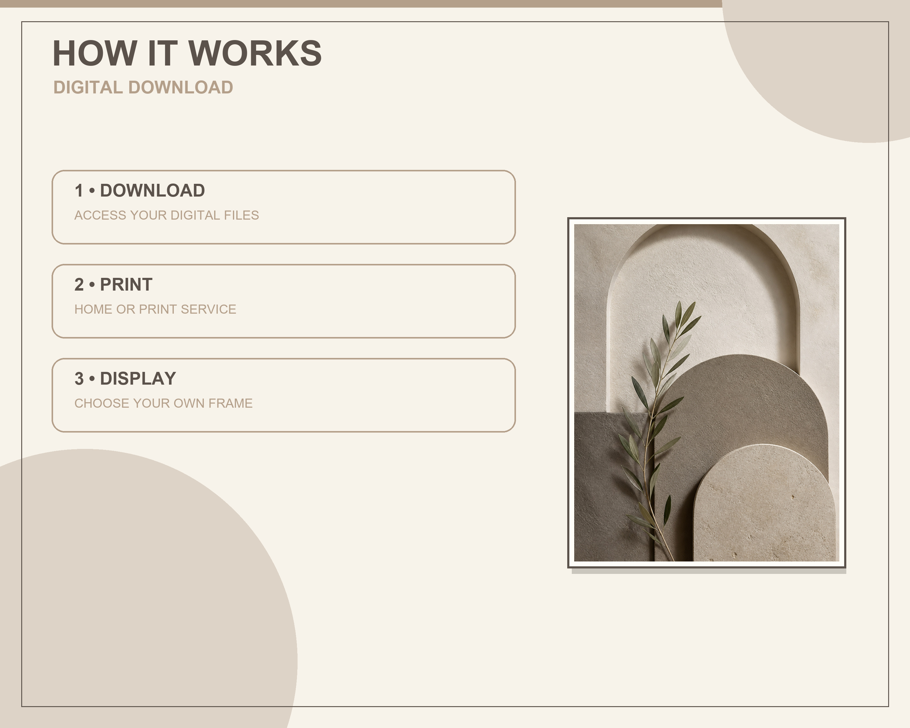 Three steps for downloading and printing the artwork