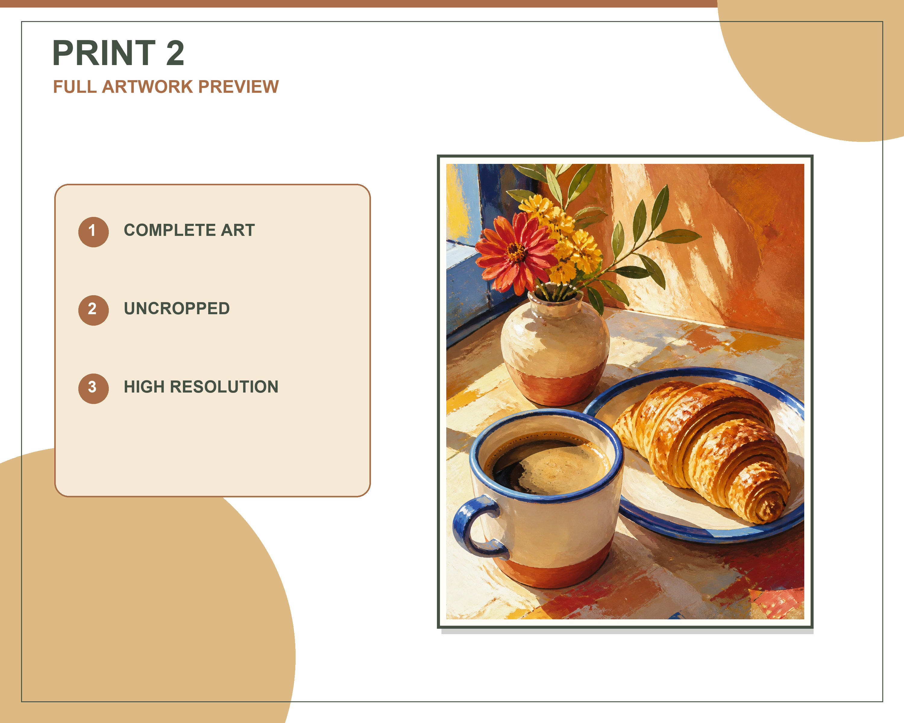 Three printable artworks displayed in a bright neutral living room