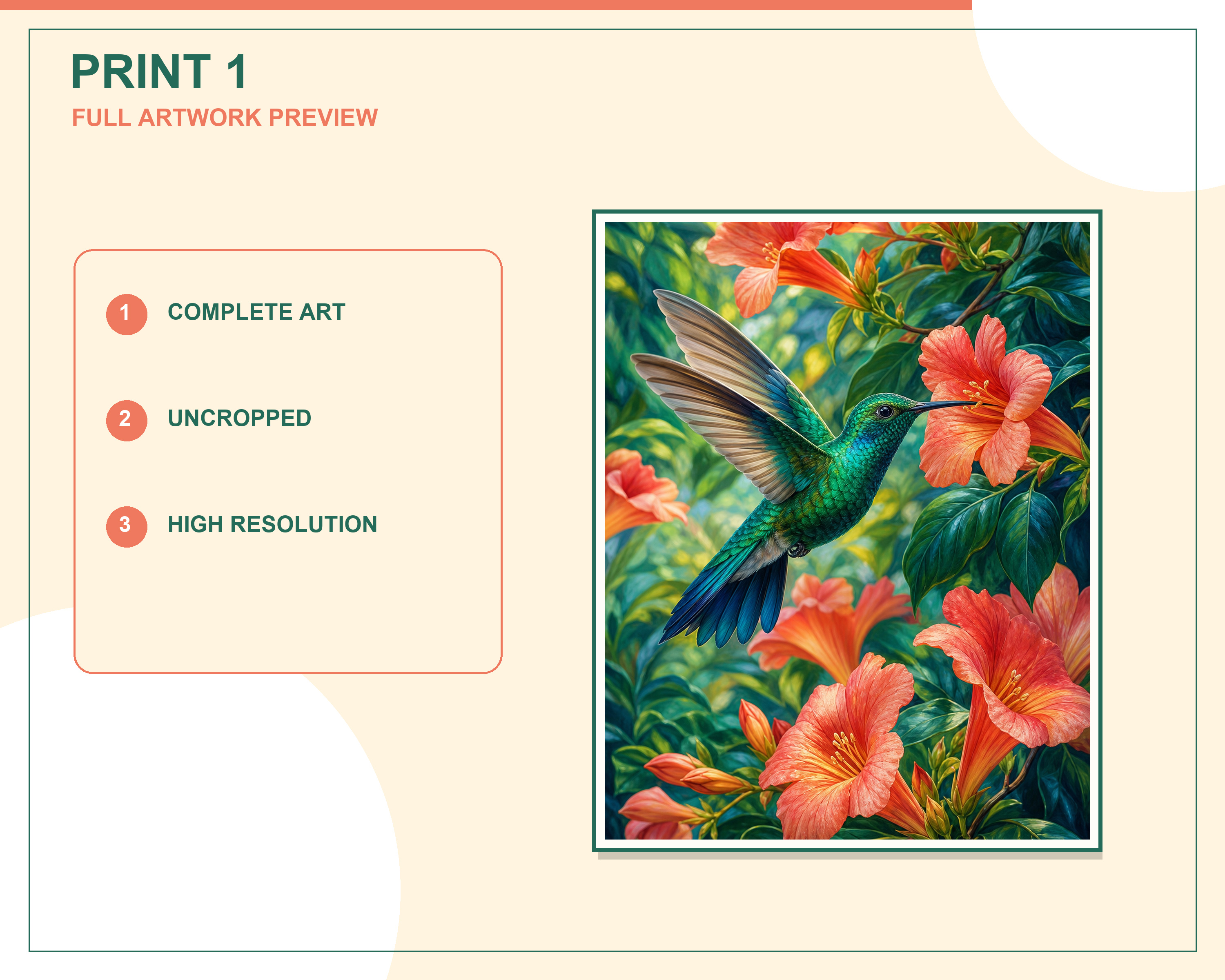 Full coordinated preview of the three colorful tropical birds wall-art prints