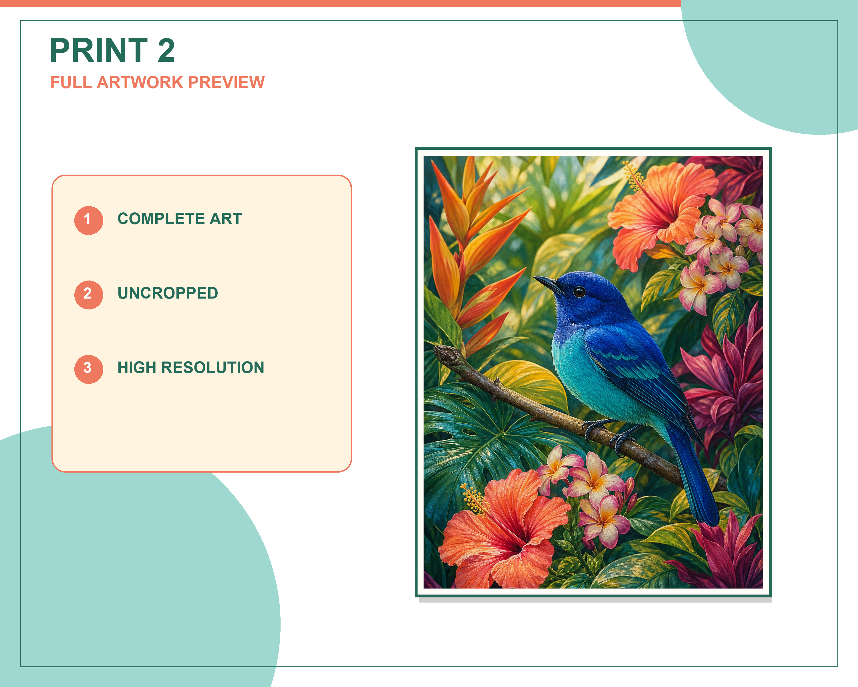 Three printable artworks displayed in a bright neutral living room