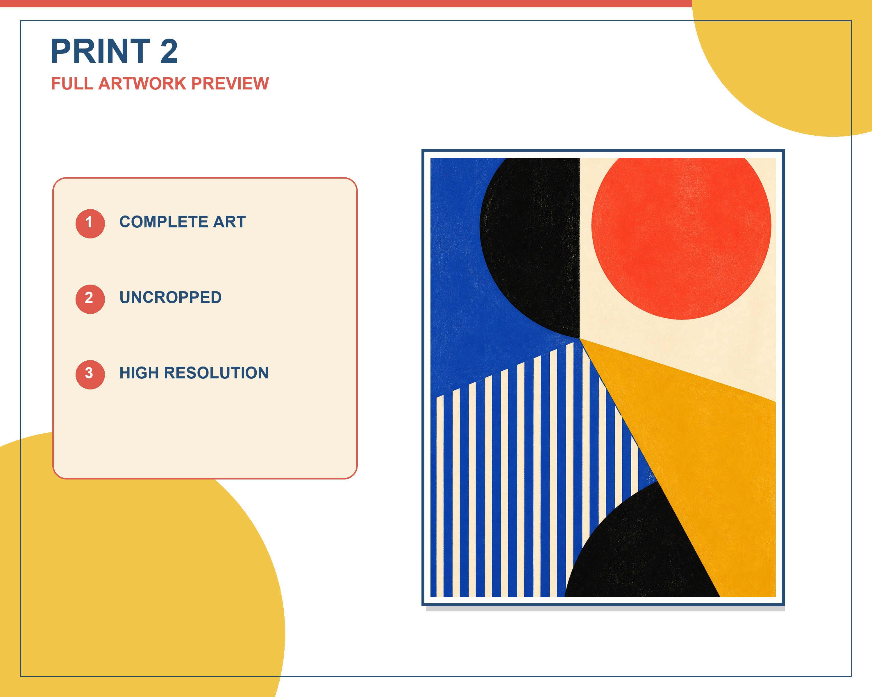 Exactly three printable artworks displayed in an angled contemporary living room
