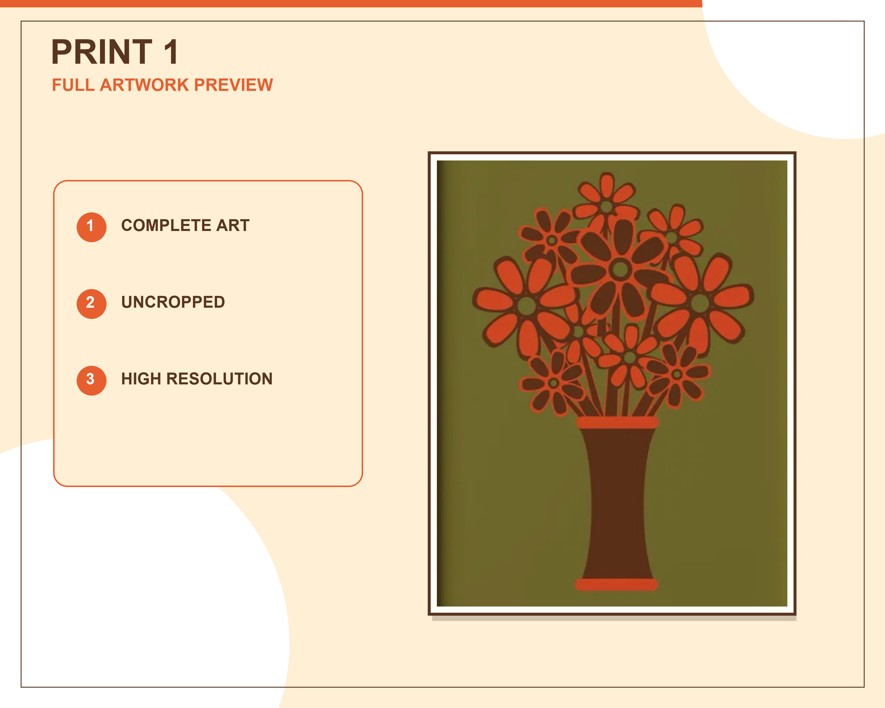Single printable artwork displayed in one living-room frame