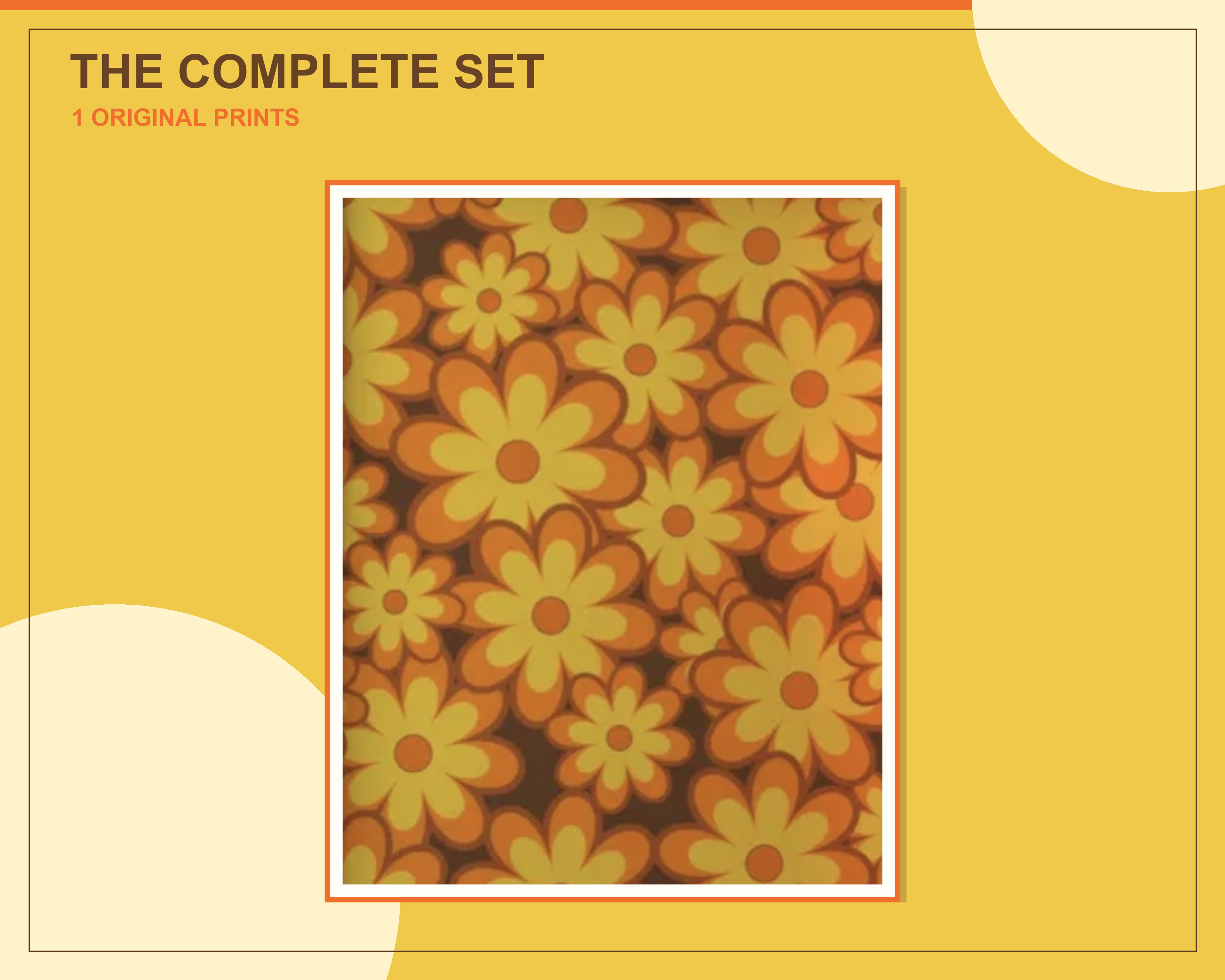 Full unframed preview of the retro daisy pattern printable artwork